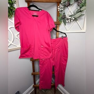 Women's Cherokee Pink Scrub Set
